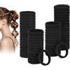 Euqvunn 60 Pezzi Elastici Capelli Donna, Elastici per Capelli Neri, Senza Danneggiare Metallo, Morbidi Lacci Codini Accessori Capelli per Uomo, Bambini, Ragazze