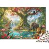 DAFUfbw Jungle Wildlife Puzzle 1000 pezzi Carta riciclata Fantasy Oasis Puzzles Gioco educativo Challenge Divertente Gioco familiare for Adulti And Age 10 38x26cm/1000pcs