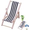 Generisch Mini sedia da spiaggia - Sedia a sdraio pieghevole da 1 pollice in legno, modello in miniatura, materiale forte e leggero, decorazione della casa delle bambole, perfetta per la scrivania, il giardino