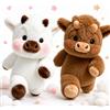 Generico 45/60cm Mucca Peluche Che Corre - Orsetto Che Corre Morbido e Resistente, Il Running Plushie per Bambini, Running Peluche per Decorazione Cameretta e Compagno di Nanna (2, Bianco*Marrone, 60cm)