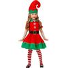 Generic Costume Verde/Rosso Elfo Bambino Costumi Gioco di Natale Capodanno Carnevale Famiglia Outfit Set Costume da Vestiti Festivo Christmas Santa Costumi per St Patrick Day Carnevale (a1-Red, 7-8 Years)