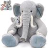 MorisMos XXL Elefante Peluche Gigante, 100cm Realistico Grigio Elefante Grande, Kawaii Morbido Animali di Peluche Regalo per Fidanzate Bambini Compleanno Natale Deco