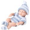 Licsaliwe Mini Bambola in Silicone - Bambola per Neonato realistica da 7 Pollici, Silicone Morbido per Tutto Il Corpo con Vestiti per Bambini, Blu