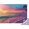 RMMERPCVREFE Spiaggia tropicale tramonto Puzzle 1000 Pezzi per Adulti carta paesaggio colorato relax concentrazione regalo famiglia decorazione casa 52x38cm/1000pcs