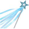 Lovelyshop Cristallo Metallo Stella Fata principi Bacchetta con Nastro per Ragazze Halloween Festa di Compleanno-Blu