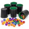 ZOVRIXIA Bicchiere per Dadi, 6 Dice Set con 36 Cubi (15 mm)
