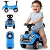 sun baby Macchinina Cavalcabile per Bambini Go Go Fassion, Macchina a spinta da 12 mesi, effetti sonori, sedile e ruote in plastica, protezione antiribaltamento (Blu)