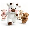 Generico 45/60cm Mucca Peluche Che Corre - Orsetto Che Corre Morbido e Resistente, Il Running Plushie per Bambini, Running Peluche per Decorazione Cameretta e Compagno di Nanna (1, Bianco, 45cm)