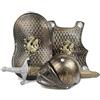 Xdyyjrasa Costume da Cavaliere per Bambini - Set di Armature medievali Modello Drago da 4 Pezzi, Include Spada, Scudo e Elmo per Giochi di Ruolo, Cosplay, Halloween