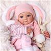 JIZHI Bambole Reborn Realistica 43cm Corpo Tessuto Capelli Dipinti Scatola Regalo Bambini +3 anni