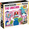 HEADU - Montessori First Puzzle the Unicorn - Grandi pezzi e grandi sagome di legno - Puzzle Educativo Bambini 2-4 anni, Made in Italy