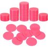 QUARKZMAN 120Pcs Fiche Da Poker Da 1.2 Pollici, Fiche In Plastica Per Bingo Contatori Per Apprendimento Dischi Per Contare Segnapunti Fiche Di Gioco Opache, Rosa, Piatto