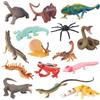 AENIMELY 15 statuette realistiche di rettili, lucertola, rana, drago di Komodo, serpente giocattoli per giochi educativi, accessori da giardino fatato, decorazione naturale, decorazione per torta di
