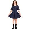 AYBUY Costume Poliziotto Bambini, Vestito Poliziotta Bambina, Costume dell'agente di polizia delle ragazze, Polizia Giocattolo per Bambini Halloween Carnevale, 10-12 anni