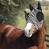 Horses Maschera In Lycra Horses Zebra, Leggera e Traspirante, Maglie Fini con Orecchie in Tessuto Forato per Protezione da Mosche e Moscerini (Zebra, L)