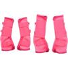 LEAFOREST Set di 4 stivali da mosca per cavalli, protezione antiscivolo per le gambe, per asini, mini pony, stivali da mosca in rete traspirante, per uso pascolo e fienile, rosa, completi