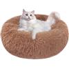 Nepfaivy Cuccia Gatto Cane Antistress Morbida - Cuscino Pelosa per Cani Gatti Interno Nuvola Soffice Peluche Rotondo da Ciambella, Letto Pelosa per Animale Domestico Piccola Media (M-50cm/19.7in, Caffè)