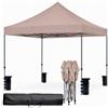 Arreditaly Gazebo Professionale 3x3 M Richiudibile Automatico In Acciaio Con Telo Oxford 1200D PVC Impermeabile e Anti UV Struttura a Fisarmonica con Sacche Zavorra e Borsa Trasporto Sagre Feste Eventi (Tortora)