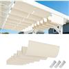 ZoneYan Tenda Parasole Retrattile a Onda, ZoneYan Telo Ombreggiante Esterno Impermeabile, Vele Ombreggianti 100x200cm, Tenda da Sole con Occhielli e Corda, Telo Parasole Giardino (kaki, 100x200cm)