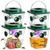 HTBAKOI 4 Trappole per Calabroni e Vespe Trappola da Esterno Cattura Professionale Trappola Vespe con Luci LED Attira Solari Anti Scaccia Allontana per Frutteto, Fattoria, Giardino, Terrazza, Cortile (Verde)