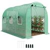 Outsunny Serra 3x2x2m con 2 porte cerniera lampo film tunnel verde
