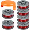 YWNYT Bobina di filo di ricambio per Gardena 5364-20, 1,6 mm x 6,1 m, bobina per decespugliatore Gardena Turbo SmallCut Art 2401 (6 bobine + 1 coperchio)