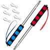Qiuboluny 2 aste telescopiche palmari con clip, asta per bandiera portatile, leggera, estensibile, in acciaio inox, per insegnanti, con impugnatura antiscivolo (blu e rosso)