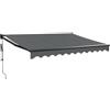 PUGYNBK Tenda da sole elettrica con braccio articolato, antracite, 3 x 2,5 m, con telecomando e manovella, tenda da sole retrattile per terrazza in alluminio verniciato a polvere con tessuto trattato in PU