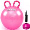 Hurtle Pallone per Saltare 45,7 Cm Glitter con Maniglie per Bambini 3-6 Anni, Palla per Saltare Bambini con Pompa e 4 Coni, Giochi da Giardino Interno ed Esterno, PVC Antiscivolo, Rosa