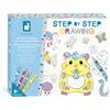 Janod Disegno Passo Dopo Passo, Apprendre à dessiner, 20 Modèles + Feutres Pailletés, Jeu Apprentissage, Apprentissage Dessin et Concentration, Dès 6 Ans, J09157