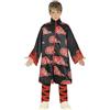 FIESTAS GUIRCA | Costume Cloud Ninja Bambini (7-9 anni) - Tunica per Ragazze - Costumi da Ninja per Halloween, Carnevale e Feste di Arti Marziali - Ideale per Bambine - Nero e Rosso