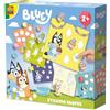 SES Creative - Adesivi con Bluey - Personaggi di carta con colla per dita - 6 carte adesive e forme di carta Bluey - Giocattoli educativi - dai 2 anni in su