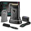 VGR Rasoio elettrico professionale da uomo, con motore vettoriale da 8000 giri/min, rasatura ravvicinata, doppia lamina galleggiante, senza fili, ricaricabile tramite USB-C, con cappuccio UV, per viso