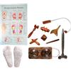 CCcollections Set di strumenti per massaggi terapeutici in legno | Bastoncini per riflessologia e rulli per massaggi per il drenaggio linfatico | Massaggio profondo dei tessuti, sollievo dal dolore