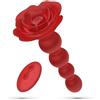 realGOOS Stimolatore anale rotante prostatico rosa rossa vibratore in silicone con telecomando e rotazione ricaricabile USB