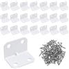 REBECCAGIBSON 22 Pezzi Staffa Angolare 90 Gradi Supporti Angolo Retto Staffe Staffe L Acciaio Inossidabile Con 88pcs Viti Per Staffa Acciaio Legno Per Finestra Mensole Mobili（Bianca）