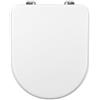 Schläfer 4649108 - Sedile Copriwater per Ideal Standard Serie Esedra, Compatibile Tavoletta WC in Mdf Bianco Lucido, Cerniere in Metallo con Vite ad espansione, Forma Dedicata, 42 x 35.5 cm