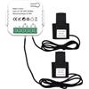 Fowecry Misuratore di Energia Tuya Smart ZigBee 2 Vie Bidirezionale con Morsetto Sensore di Corrente App Monitor Potenza Contascatti Elettrico 100-240VAC, 2 Canali 2CT Durevole
