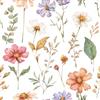 myforHD Carta da Parati Autoadesiva Fiore Foglia Vintage Decorativo Sfondo 44cmx300cm Carta da Parete Adesivo Vinile Soggiorno Camera Da Letto Bagno
