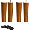 NIANXINN Set di 4 Gambe per Mobili In Legno Massello,Bullone M8 Colore Noce Gambe Per Divano Piedini di Ricambio,per Armadio,Sedia,Comò,Letto,Tavolino Accessori Hardware per Mobili (8cm)