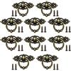 Colrid 10 Pezzi Maniglia Pomello Classiche, Maniglie per Mobili Antichi, Pomelli Vintage Maniglie, Stile Europeo, Lega di Zinco, con 20 Pezzi Viti, per Mobile Antico Cassetto Comò Mobili Retrò (Bronzo)