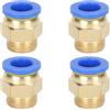 Viojrlly 4 Pezzi 14 mm 3/8′′ PT Filettatura Esterna Dritta Push to Connect Raccordi, Attacco Filettato a Innesto Rapido per Utensili Pneumatici, Raccordi Rapidi Dritti, Tubo da Infilare Pneumatico Connettore