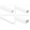 HEXIM Profili in plastica HEXIM square tube - tubi quadrati e rettangolari, profilo cavo in PVC, stabile e resistente - 2 metri per barra (35x20mm, HJ 241)