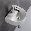 XIFIRY Lavandino ovale da parete in ceramica per piccolo guardaroba bagno (metà cerchio)