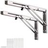 Cycayit 2 Pezzi Reggimensola Pieghevole 600 mm in Acciaio Inox, Staffe per Mensole Salvaspazio, Supporto da Parete per Tavolo Ribaltabile, Banco da Lavoro, Cucina, Balcone, Portata fino a 100 kg