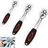 HWTONG 3 Pezzi Set Chiavi inglesi a Bussola Cricchetto, 72 Denti Chiave a Bussola Cricchetto, 1/4 3/8 1/2 Cricchetto Reversibile con Manico Curvo Professionale, Pulsante a Sgancio Rapido (3)