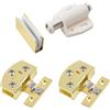 UFURMATE Kit di chiusura magnetica per porta in vetro, chiusura magnetica, per porte in vetro singolo, con cerniere regolabili, adatto per porte in vetro oscillanti da 5 a 6 mm (oro bianco)