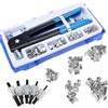 FreeTec 126Pz Rivettatrice per Inserti Filettati, M3 M4 M5 M6 M8 Kit Rivettatrice Manuale Dadi Filettati, Pinza Pistola Rivetti Filettati con Mandrini per Riparazione Mobili Rimorchio Auto Telaio Tubi