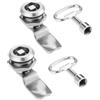 Heuskay Confezione da 2 chiusure a camma ad angolo con chiave per contatore elettrico, in acciaio inox, serrature filettate per cassette postali, armadietti, cassetti, argento