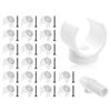 Emezddo 20 pezzi fascette stringitubo, fascette a U in plastica, supporto per tubi, supporto per tubi flessibili, utilizzato per casa, ufficio, scuola, industria, cavi (bianco, 16 mm)